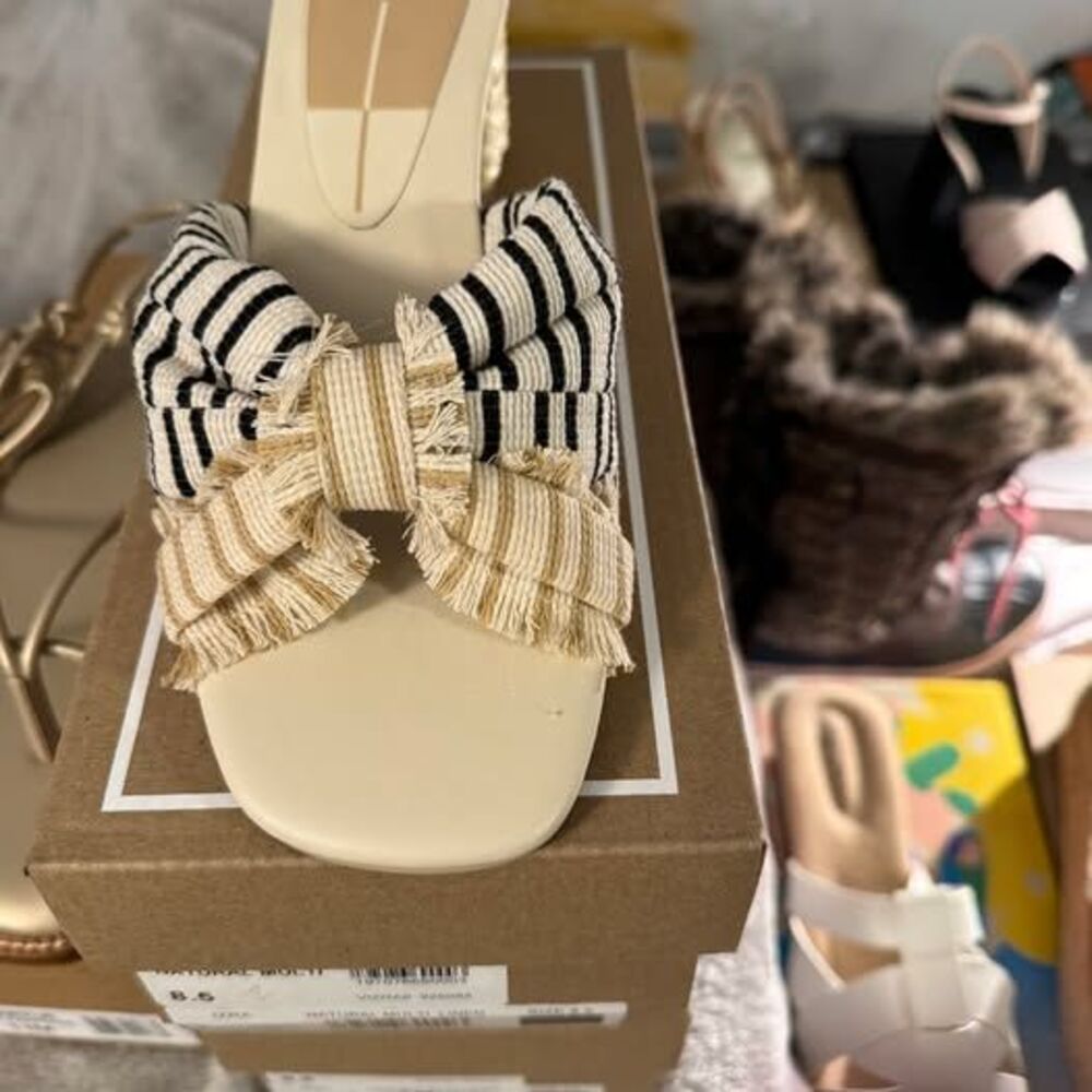 Dolce Vita IZRA Natural Multi Linen heeled sandal 8.5